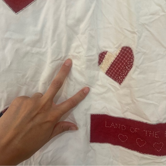 Vintage Authentic Lee Button Front Shirt Patriotic USA Hearts Flag Size Medium - Picture 7 of 12